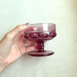 Vintage amethyst glass champagne coupe